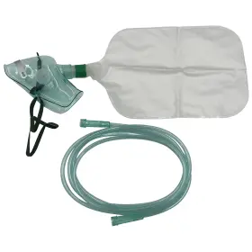 Om-0500-1 Resone 1pk Adult Non-rebreather Oxygen Mask With 6.8ft Crush Resistant Tubing