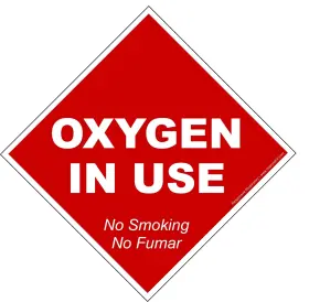 Responsive Respiratory 700220210530 No Smoking Oxygen In Use Static Cling - 5 Pack