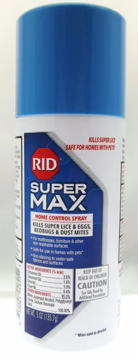 Rid 810061048251 Super Max Kills Lice And Eggs Bedbugs Dust Mites 5oz Can