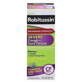 Robitussin 300318750186 Maximum Strength Severe Cough Sore Throat Mint 8 Fl Oz