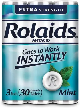 Rolaids 041167100165 Extra Strength Antacid Chewable Tablets Mint 3 Count Pack Of 12