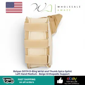 50174 Rolyan D-ring Wrist And Thumb Spica Splint Left Hand Medium - Beige Ortho