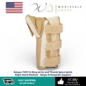 75911 Rolyan D-ring Wrist And Thumb Spica Splint Right Hand Medium - Beige Ortho