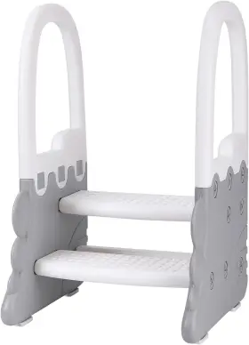 Ronipic 196336402912 Toddler Step Stool For Bathroom Sink 2 Stools White Grey