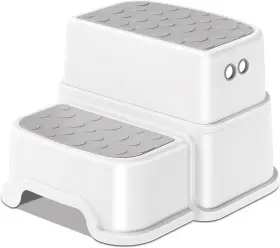 Rovtern 607604513846 Toddler Step Stool For Bathroom Kids 2 Potty Gray