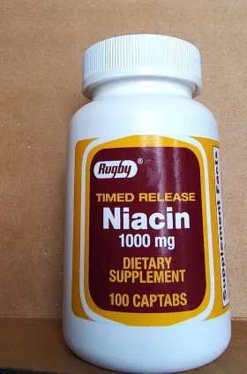 00536-7038-01 Rugby Timed Release Niacin Vitamin B3 1000 Mg 100 Captabs Dietary Supplement