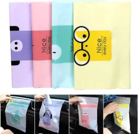 Ruguo 190025942390 60pcs Easy Stick-on Disposable Car Trash 60 Count Pack Of 1 4 Colors
