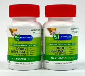 Rx Destroyer 858320002392 Drug Disposal Bottle 4 Oz Set Of 2