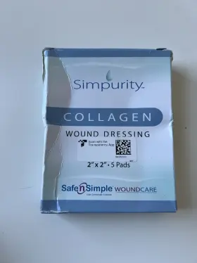 Sns52244 Safe-n-simple Collagen Dressing Pads 2 Inch X2 5pack For Wounds Non-adherent. Nft