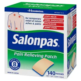Salonpas 346581110142 Pain Relieving Patch 140 Patches 7.2 Cm X 4.6