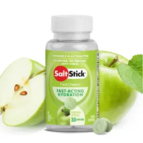 Saltstick 689076984584 Fastchews 60 Count Light Green Apple Salt Tablets Electrolyte Chewable