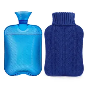 Samply 781828510512 Hot Water Bottle With Knitted Cover 2l Bag For Navy