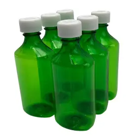 Sandhill Tools 427315501979 Plastic Green Liquid Graduated Medicine Bottles With Child Resistant Caps 8 Oz