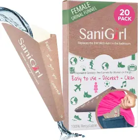 Sani020 Sanigirl Pee Funnel For Women - Female Urinals 20 Count Pack Of 1