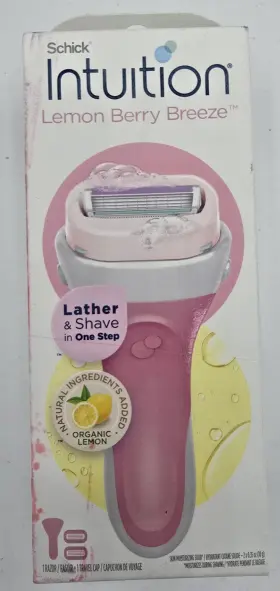 M312442 Schick Intuition Lemon Berry Breeze 1 Razor Travel Cap 4 Blades