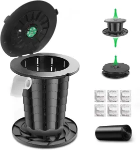 Sckee 700464605871 Retractable Portable Camping Toilet For Adults And Kids 13ftft Xl Black