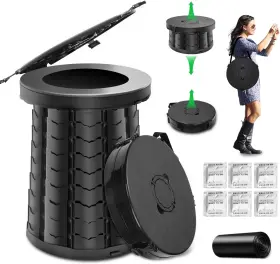Sckee 700464606496 Camping Toilet Retractable Portable For Adults Xl 19.7 Inch H
