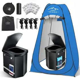 Sckee 753980811318 16.5ftft Camping Toilet With Pop-up Privacy Tent Set Xl X-large Black