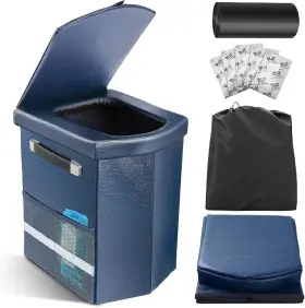 Sckee 762715678843 2025 Upgraded 16.5ftft Xl Portable Toilet For Adults Tall Camping Blue