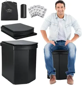 Zdhwmt-01 Sckee Portable Toilet For Adults Xl Camping 16.5ftft Black