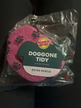 Dc1-dog-p25 Scotch-brite Scrub Sponge Non Scratch Two Sided Pink Dog Doggone Tidy Limited