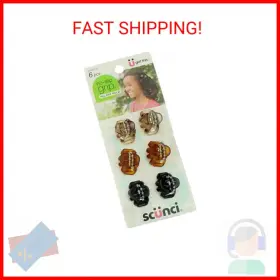 Scunci 043194366873 No-slip Grip Mini Octopus Jaw Clips 6 Count Pack Of 2