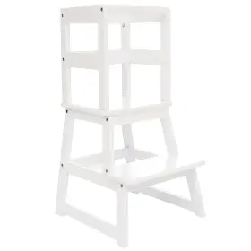 Sdadi 743829462023 Kids Kitchen Step Stool Holds Up To 150 Pounds With Safety Rail White