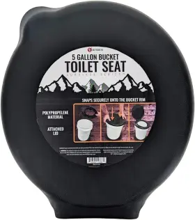 Se 706569103885 Portable Black Plastic Toilet Seat Lids Fits A 5 Gallon Medium