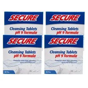 30016 Secure Daily Cleansing Tablets - Ph 9 Formula Thoroughly 32 Count Pack Of 4