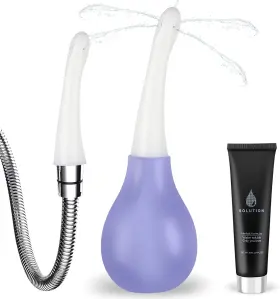 Sewxew 445057057035 Anal Douche Enema Kit Anti Backflow Bulb With Lube For Men&women