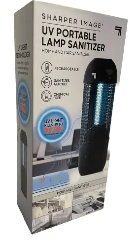 1013503 Sharper Image Rechargeable Portable Lamp Kills 99% Germs Usb Charger