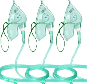 Shishuyu 313113053031 Oxygen Mask 3 Packs Adult Standard With 6.6ft Tubing And Adjustable E