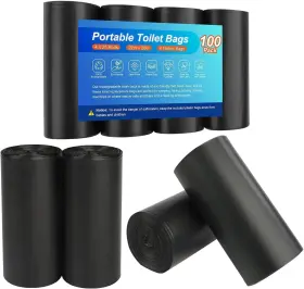 Siewl 0050 100 Pcs Portable Camping Toilet Bags 1 Count Pack Of 100pcs