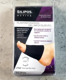 Silipos 614464072123 Active Plantar Fasciitis Gel Arch Sleeve 1 Pair One Size Fits Most A-2