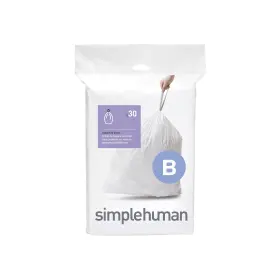 Cw0161 Simplehuman Code B Custom Fit Drawstring Trash 30 Count Pack Of 1 White