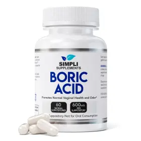 Ssboric1 Simpli Supplements 60 Boric Acid Suppositories For Women Count Pack Of 1