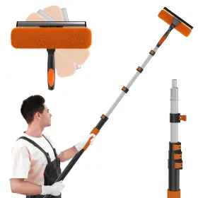 Sisupassie 750872353123 Window Squeegee 30ft Extension Pole Rotatable Head Professional Kit Orange