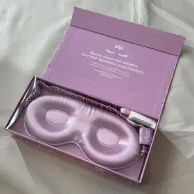 Slip 810046986127 Pure Silk Contour Sleep Mask Lash Friendly Wildflower Lavender Purple Pink