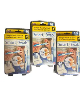 Smart Swab 097298015410 3 Packs Spiral Ear Wax Remover Kit 16 Replaceable Tips 48 Total
