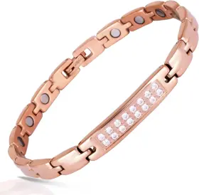 Smarter Lifestyle 851656007208 Sparkling Titanium Bracelet 7.8 Inches 20cm Rose Gold