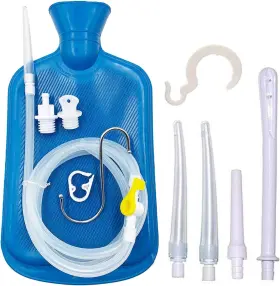 Smokitcen 313104057024 Enema Kit 2l Bag 5.0ft. Long Silicone Hose 5 Multi-size Reusable Tips