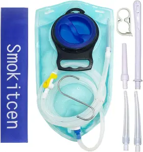 Smokitcen 445009711787 2l Enema Bag Kit 5ft. Long Silicone Hose 3 Multi-size Reusable Tips Contro