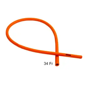 Sg52313052034f Soulgenie Healthandyoga Enema Rubber Colon Tube - Closed End 20 Inch X 34 Fr Long Red