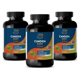 Sport Nutrition & Vitamins 601133555919 Candida Away Yeast Cleanser Womens Probiotic Detox 3 Bottles-180 Capsules