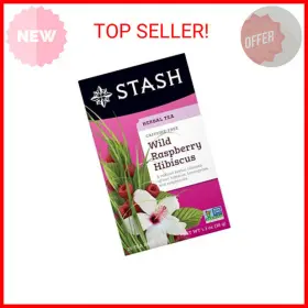 Stash Tea 077652082463 Wild Raspberry Herbal Caffeine Free 20 Ct