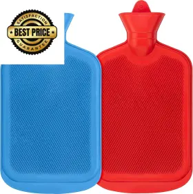 3748 Steadmax 2 Pack Hot Water Bottles 2l 68oz Natural Rubber Random Colors