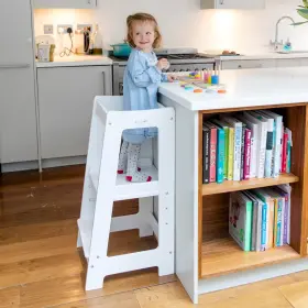 17-eafy-z32n Stepup Baby Toddler Step Stool - Adjustable Height Kids Helper White