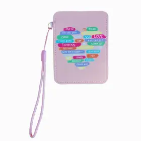 Sterculia 640486934040 Birth Control Pill Case Holder Credit Card Sleeve L Pink Heart