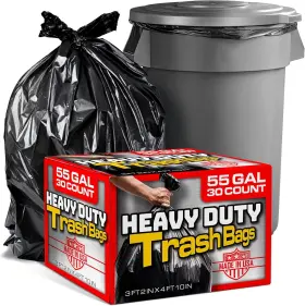 Stock Your Home 840342301324 55 Gallon Heavy Duty Contractor 1 Count Pack Of 30 Black