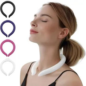Str000038fb000s Stretton Reusable Neck Ring Coolers Ice Pack - Wearable Cooling Wrap White